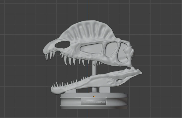 Dilophosaurus decorative skull 3D Print Model .c4d .max .obj .3ds .fbx .stl .blend