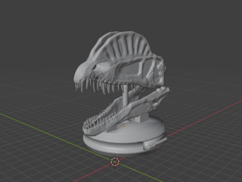 Dilophosaurus decorative skull 3Dプリントモデル