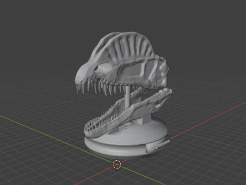 Dilophosaurus decorative skull 3D Print Model