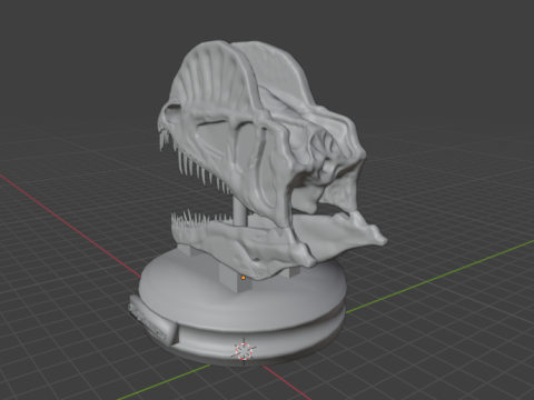 Dilophosaurus decorative skull 3Dプリントモデル