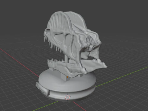 Dilophosaurus decorative skull 3D Print Model