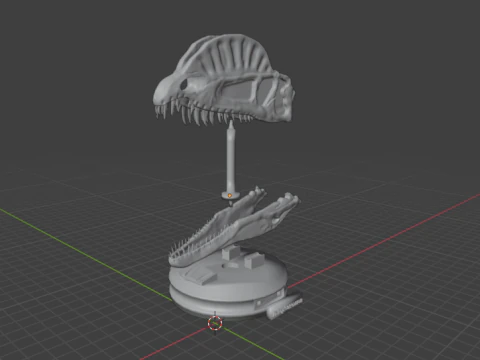 Dilophosaurus decorative skull 3D Print Model