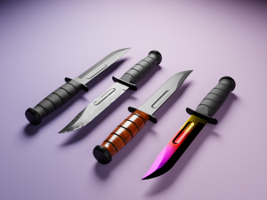 Combat Knife KA-BAR Low-poly Collection Modelo 3D