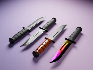 Combat Knife KA-BAR Low-poly Collection 3D Model