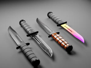 Combat Knife KA-BAR Low-poly Collection Modelo 3D