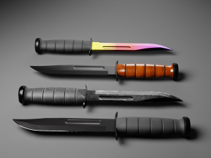 Combat Knife KA-BAR Low-poly Collection Modelo 3D