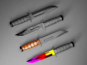 Combat Knife KA-BAR Low-poly Collection Modelo 3D