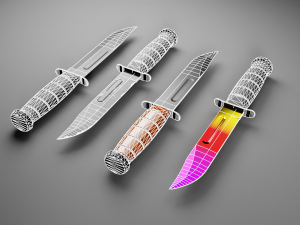 Combat Knife KA-BAR Low-poly Collection Modelo 3D