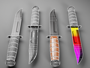 Combat Knife KA-BAR Low-poly Collection Modelo 3D