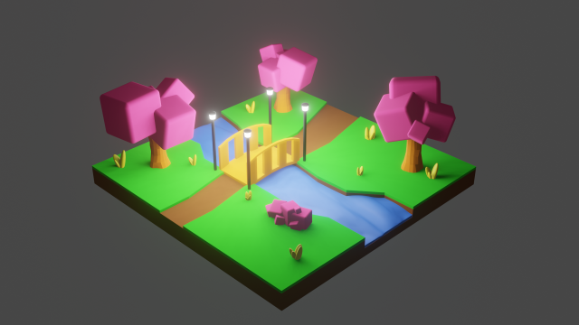 Mini Garden No 1 3D 模型 .c4d .max .obj .3ds .fbx .stl .blend 