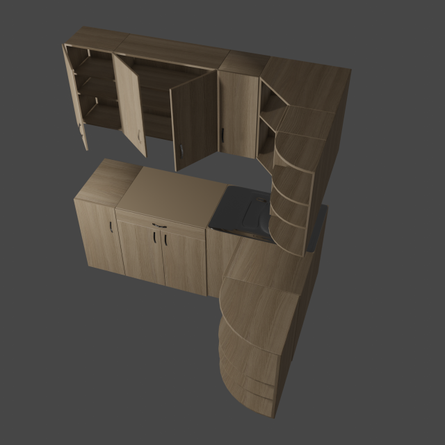 Kitchen 3D Model .c4d .max .obj .3ds .fbx .stl .blend
