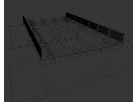 Concrete bridge Low-poly 3D Model