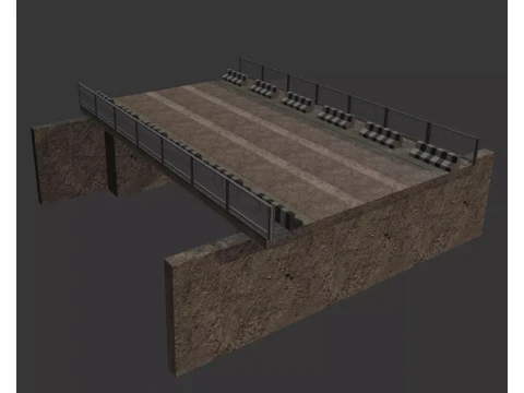 Concrete bridge Low-poly 3D Model