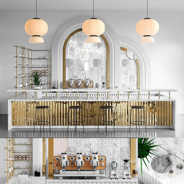 Restaurant Bar 3D Model .c4d .max .obj .3ds .fbx .stl .blend 