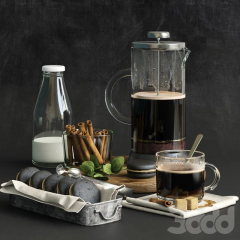 Kitchen set Model 3D .c4d .max .obj .3ds .fbx .stl .blend 