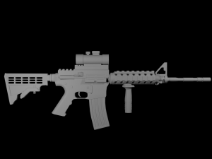M4A1 assault rifle weapon 3D Model