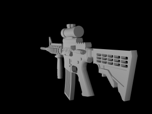 M4A1 assault rifle weapon 3D Model