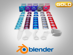Condoms gold edition 3D Model
