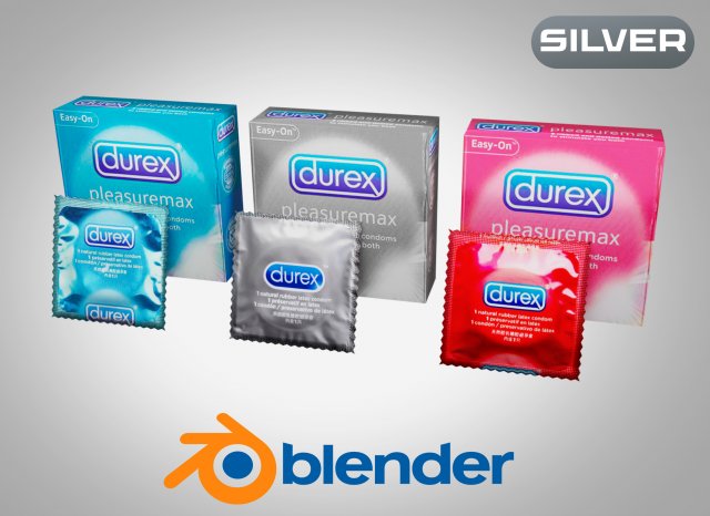 Condom silver edition Model 3D .c4d .max .obj .3ds .fbx .stl .blend 