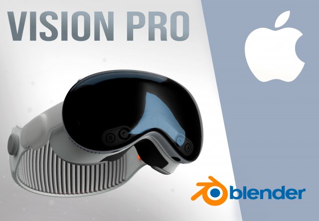 Apple Vision Pro Modello 3D .c4d .max .obj .3ds .fbx .stl .blend 