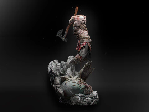 收藏版战神雕像奎托斯印刷品 3D 打印模型