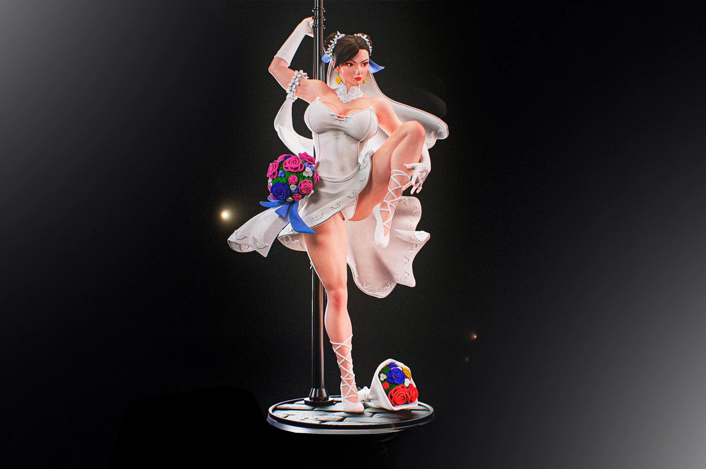 Chun Li Collectible Figurine Print 3D Print Model .c4d .max .obj .3ds .fbx .stl .blend 