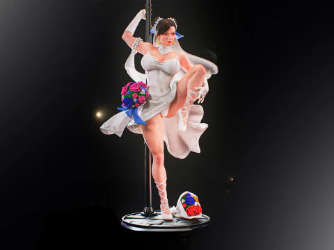 Impresi&oacute;n de estatuilla coleccionable de Chun Li Modelo de impresión 3D