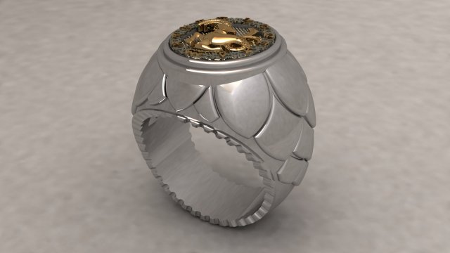 Capricorn unisex ring Modelo de impresión 3D .c4d .max .obj .3ds .fbx .stl .blend 