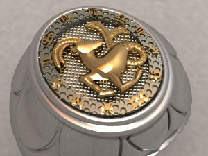 Capricorn unisex ring Modelo de impresión 3D