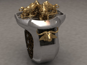 Buffalo fighting ring 3D 打印模型