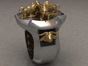 Anillo de lucha de b&uacute;falos Modelo de impresión 3D