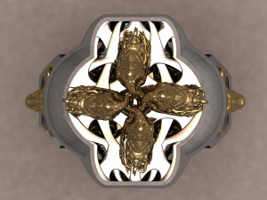 Buffalo fighting ring Modello di stampa 3D