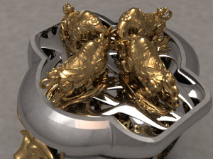 Buffalo fighting ring Modello di stampa 3D