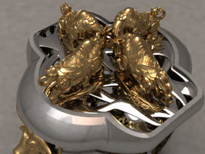 Buffalo fighting ring 3D Print Model