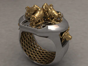 Buffalo fighting ring 3D Print Model