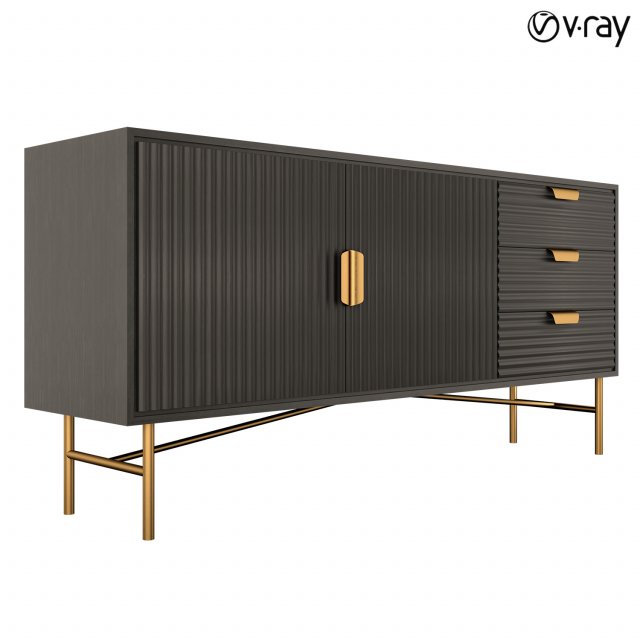 Modern Wooden Drawer 3D 模型 .c4d .max .obj .3ds .fbx .stl .blend 