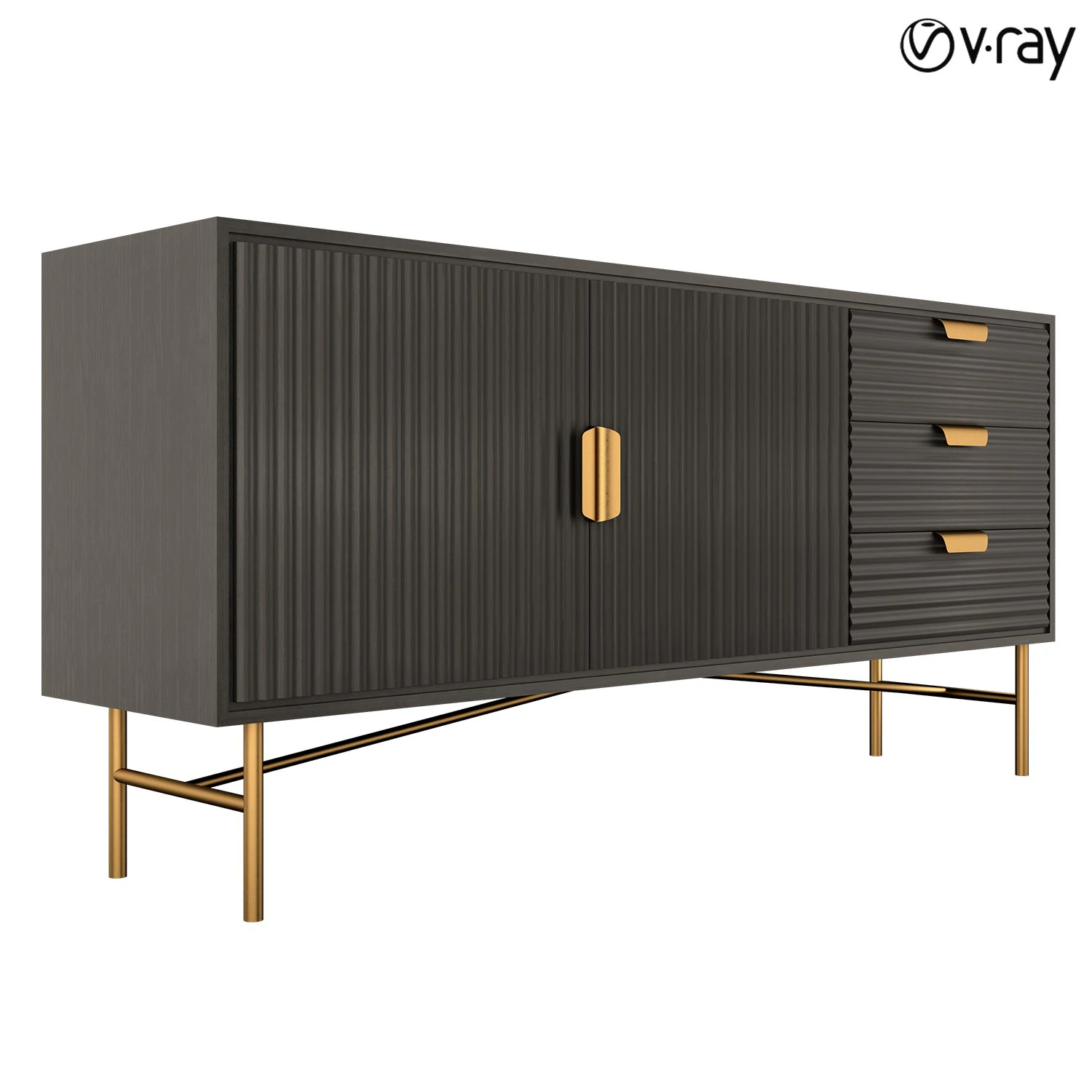 Modern Wooden Drawer 3D Model .c4d .max .obj .3ds .fbx .stl .blend 