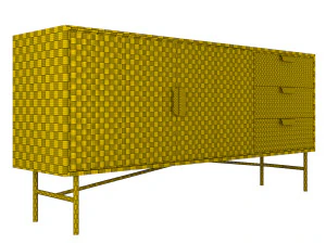 Modern Wooden Drawer 3D Model