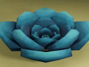 Stylized hand-painted succulent plants 3D Model