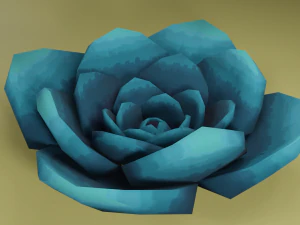 Stylized hand-painted succulent plants 3D Model