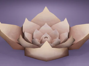 Stylized hand-painted succulent plants 3D Model