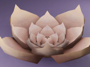 Stylized hand-painted succulent plants 3D Model
