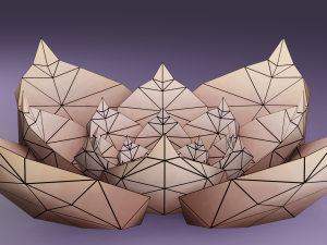 Stylized hand-painted succulent plants Modelo 3D