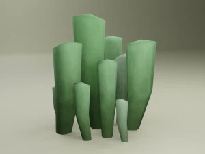 Stylized hand-painted succulent plants 3D Model