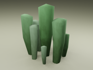 Stylized hand-painted succulent plants Modelo 3D