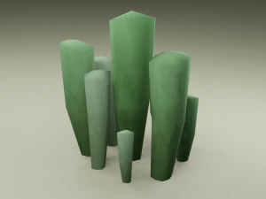 Stylized hand-painted succulent plants 3D Model