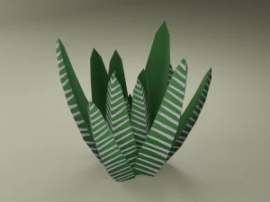Stylized hand-painted succulent plants 3D Model