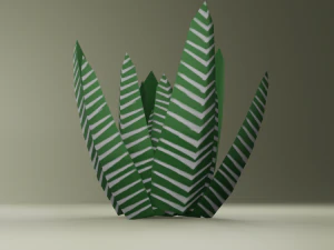 Stylized hand-painted succulent plants 3D Model