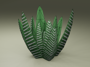 Stylized hand-painted succulent plants Modelo 3D