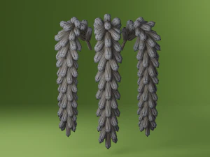 Stylized hand-painted succulent plants 3D Model